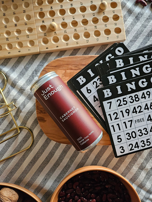 Premium canned Cabernet Sauvignon from Just Enough Wines with rich, bold flavors.