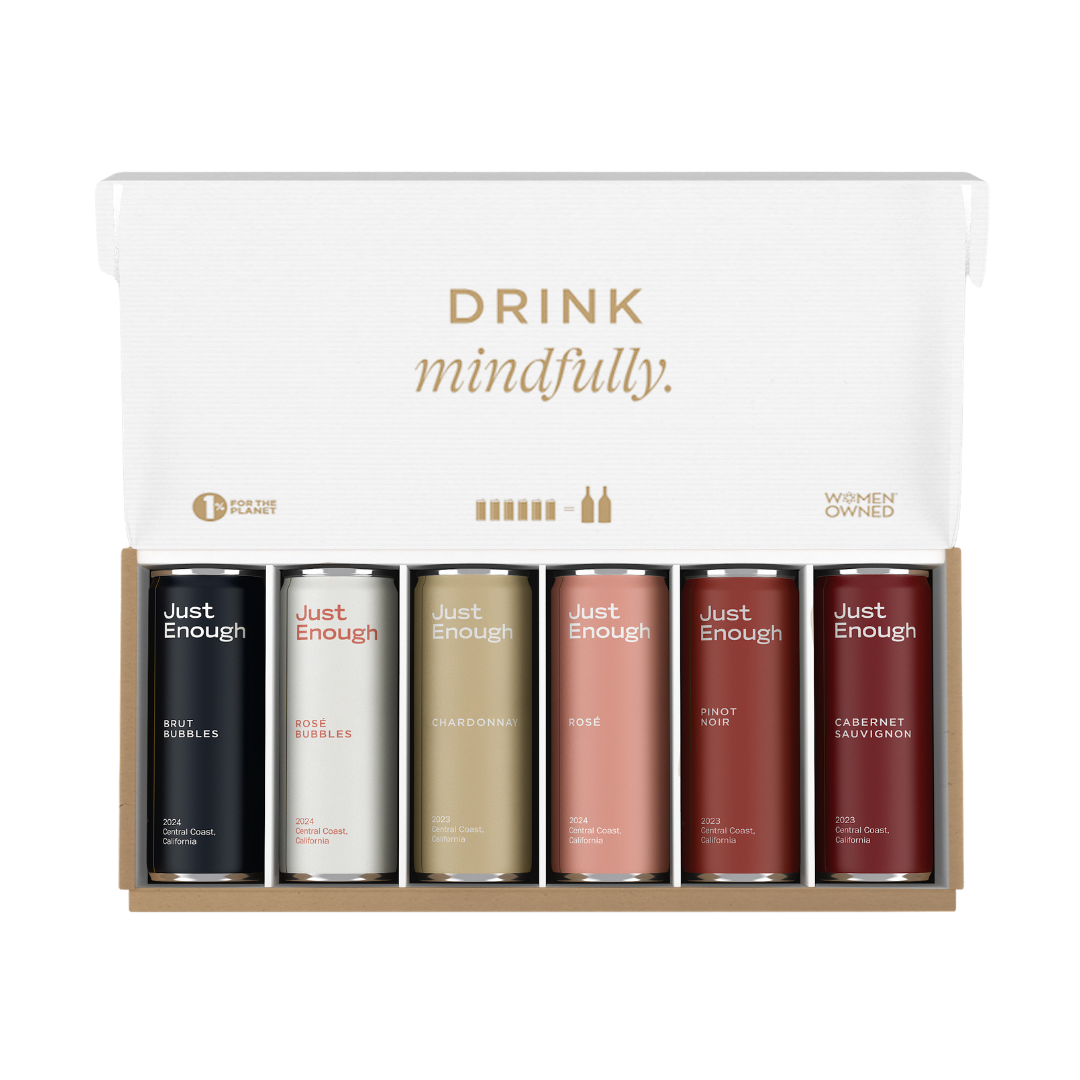 Just Enough Essentials Set Canned Wine Collection balanced selection of canned red white and rosé wines for everyday occasions
