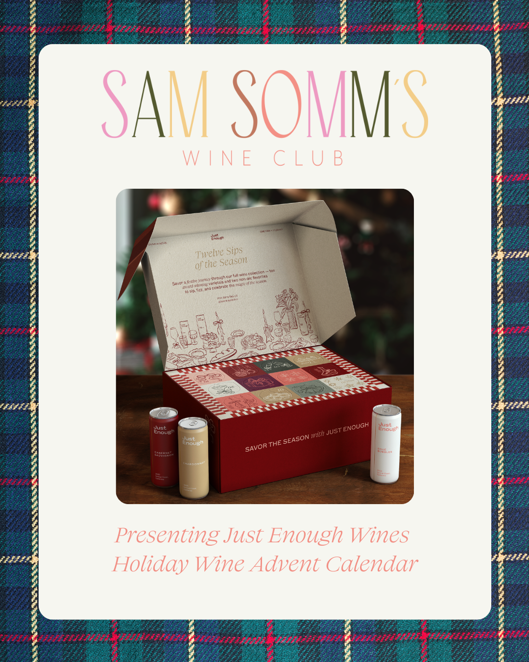 Sam Somm X Just Enough Wines Virtual Wine Advent Calendar Tasting